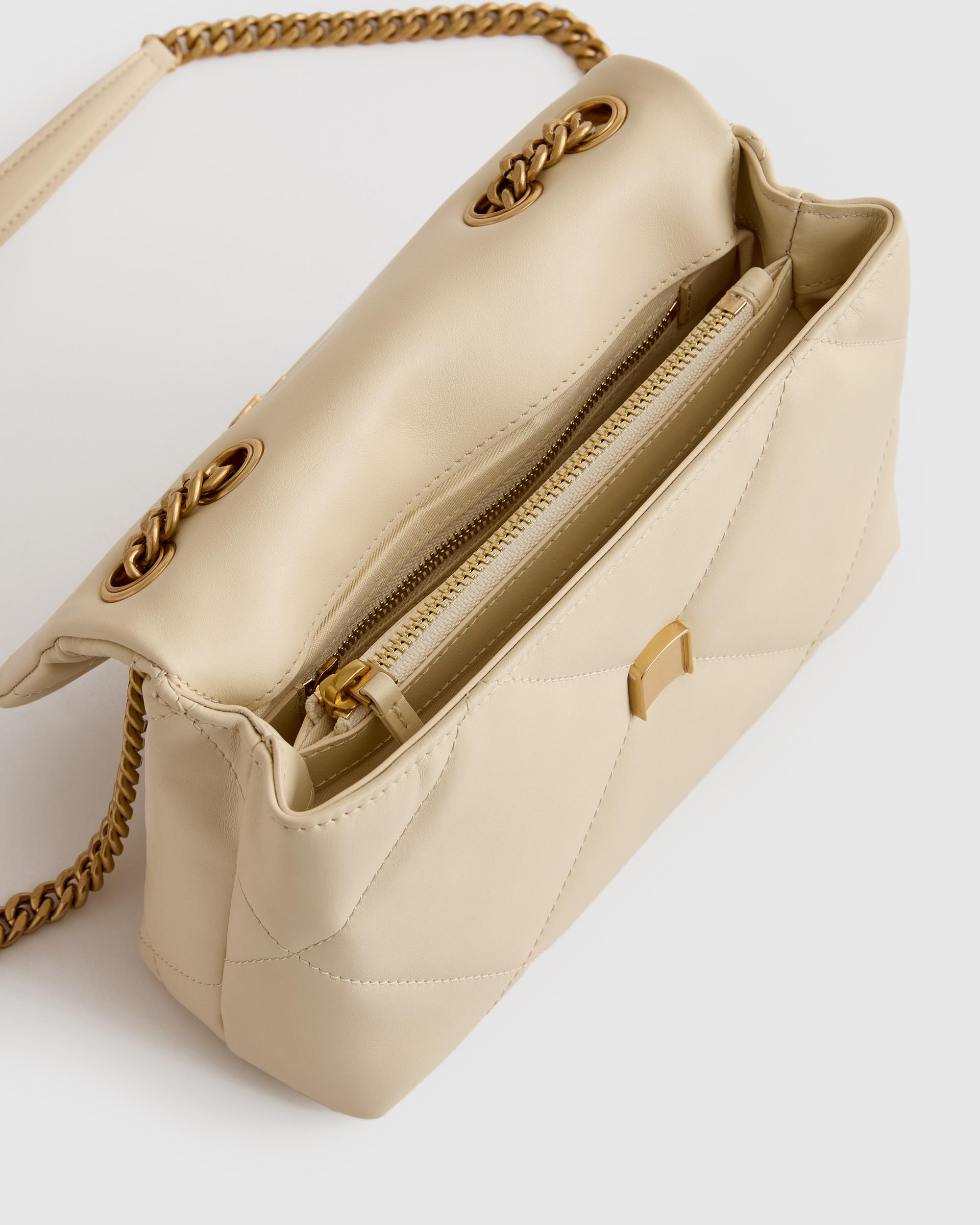 Quince | Women's Italian Leather Diamond Quilted Small Shoulder Bag Product Image