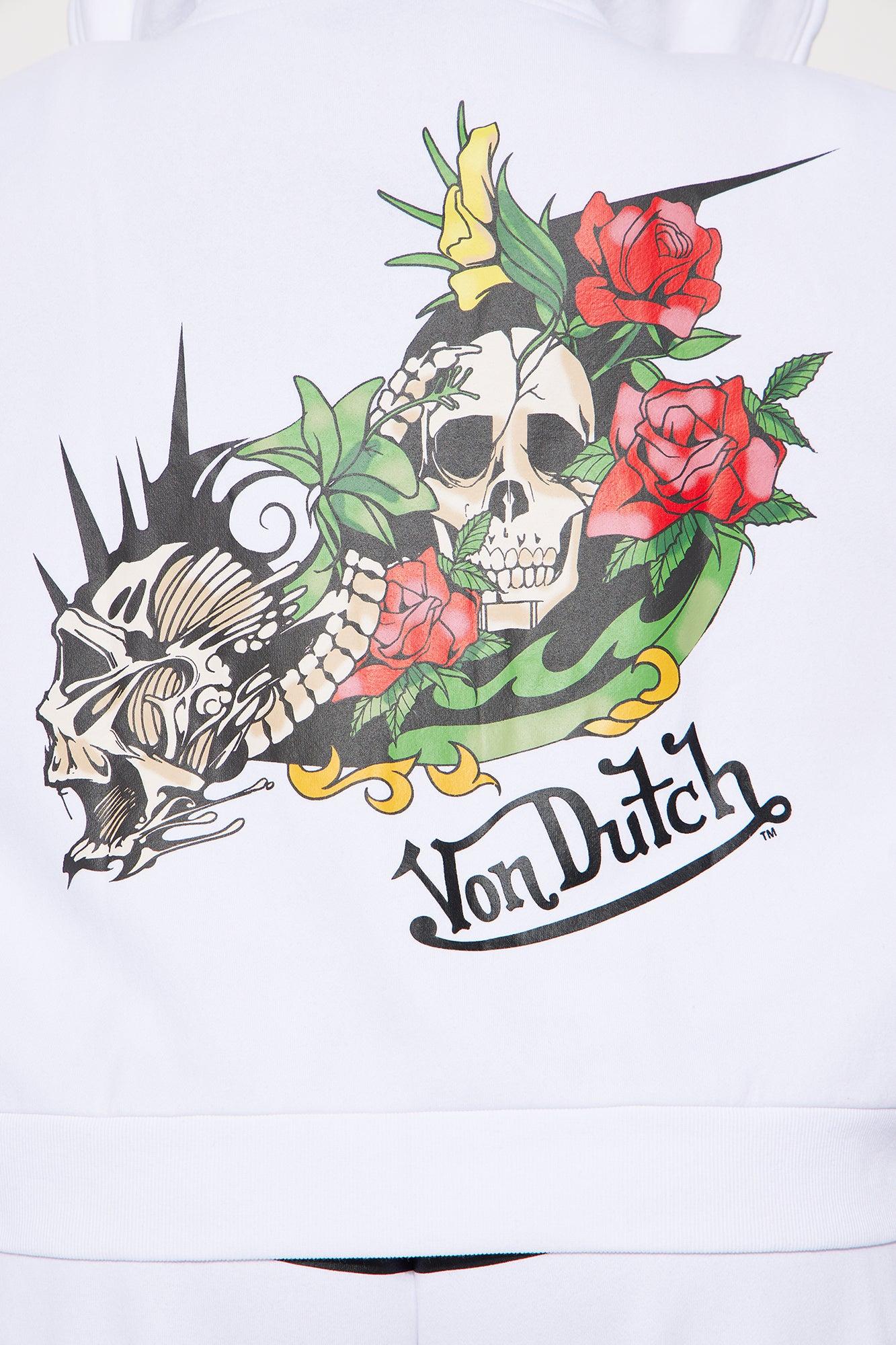 Von Dutch Skull Oasis Zip Up Hoodie - White/combo Product Image