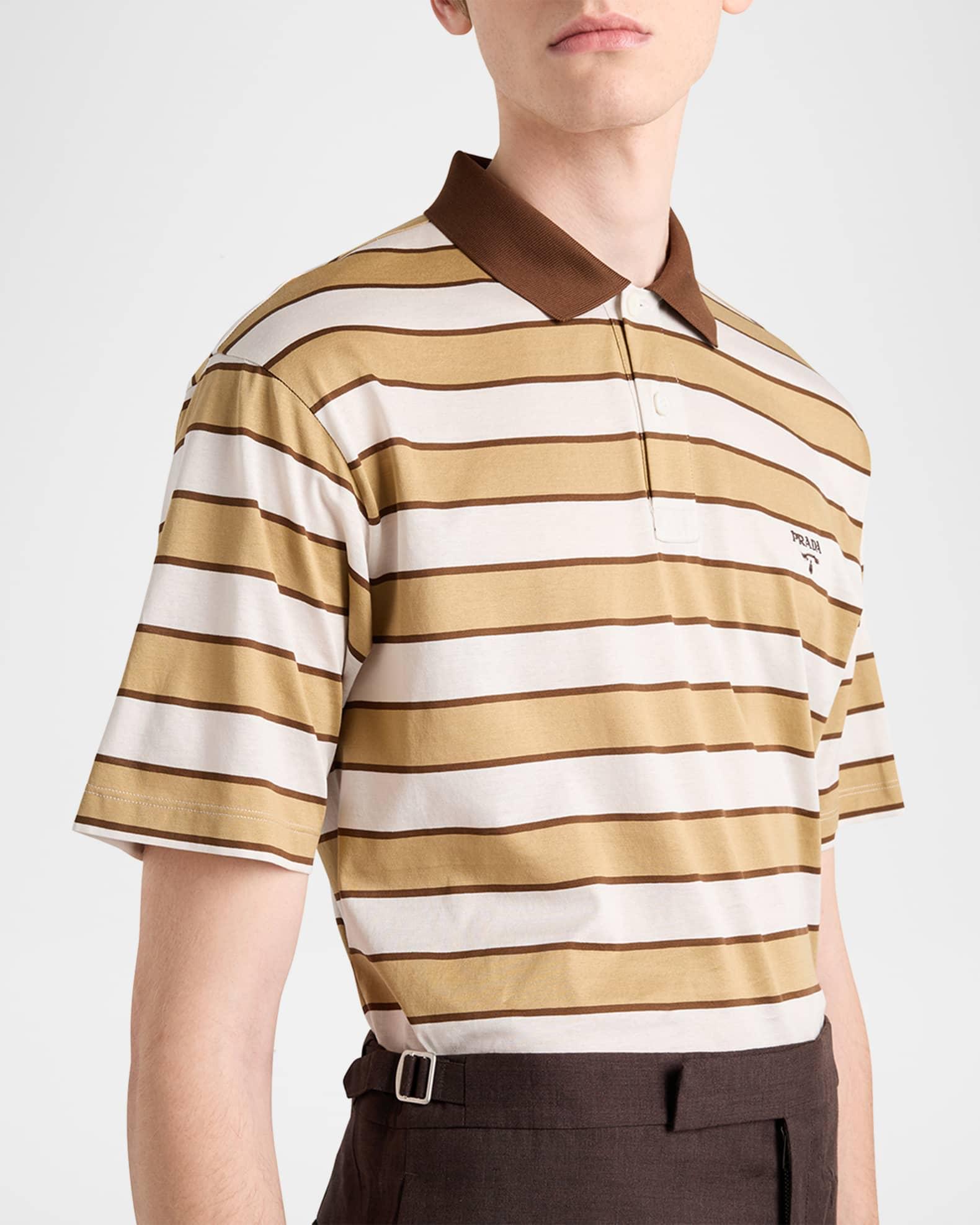 Men's Striped Jersey Polo Shirt Product Image
