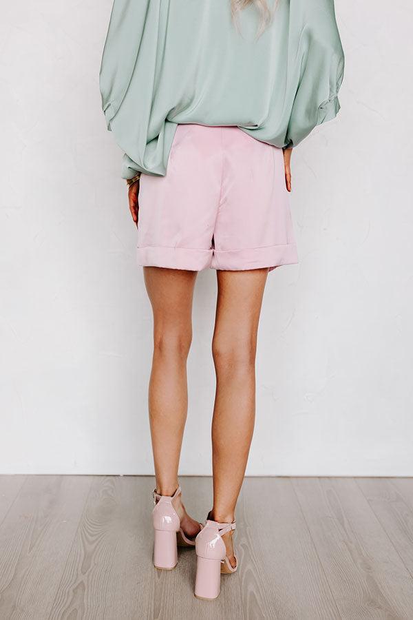 Never Outdone High Waist Shorts in Blush Product Image