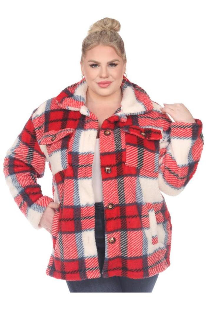 Plus Size Plaid Shacket Product Image