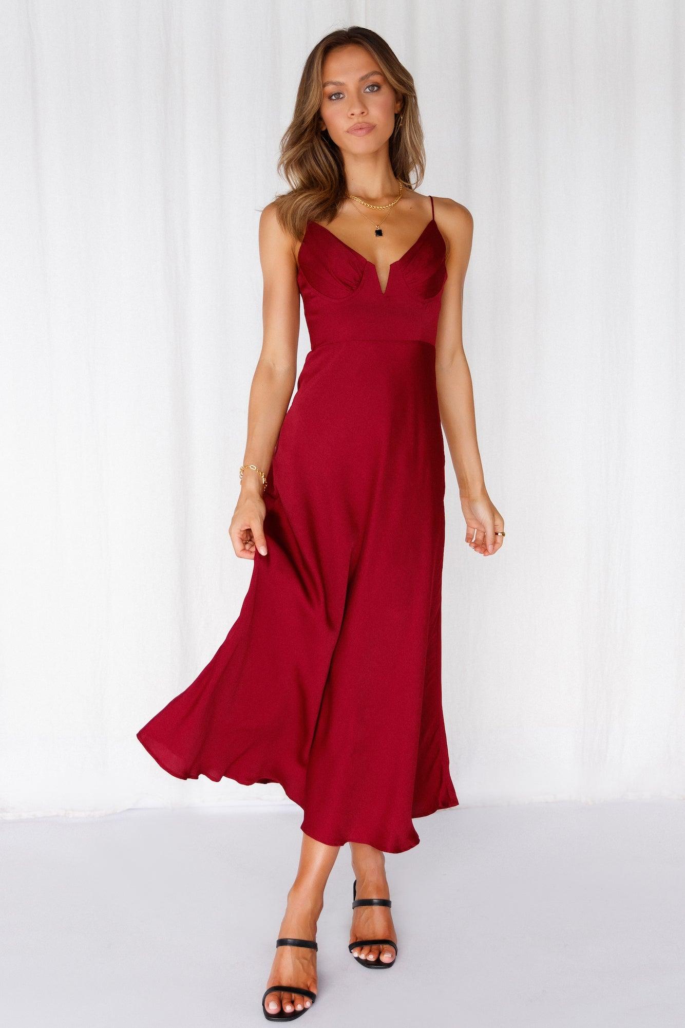 Private Kiss Midi Dress Cherry Product Image