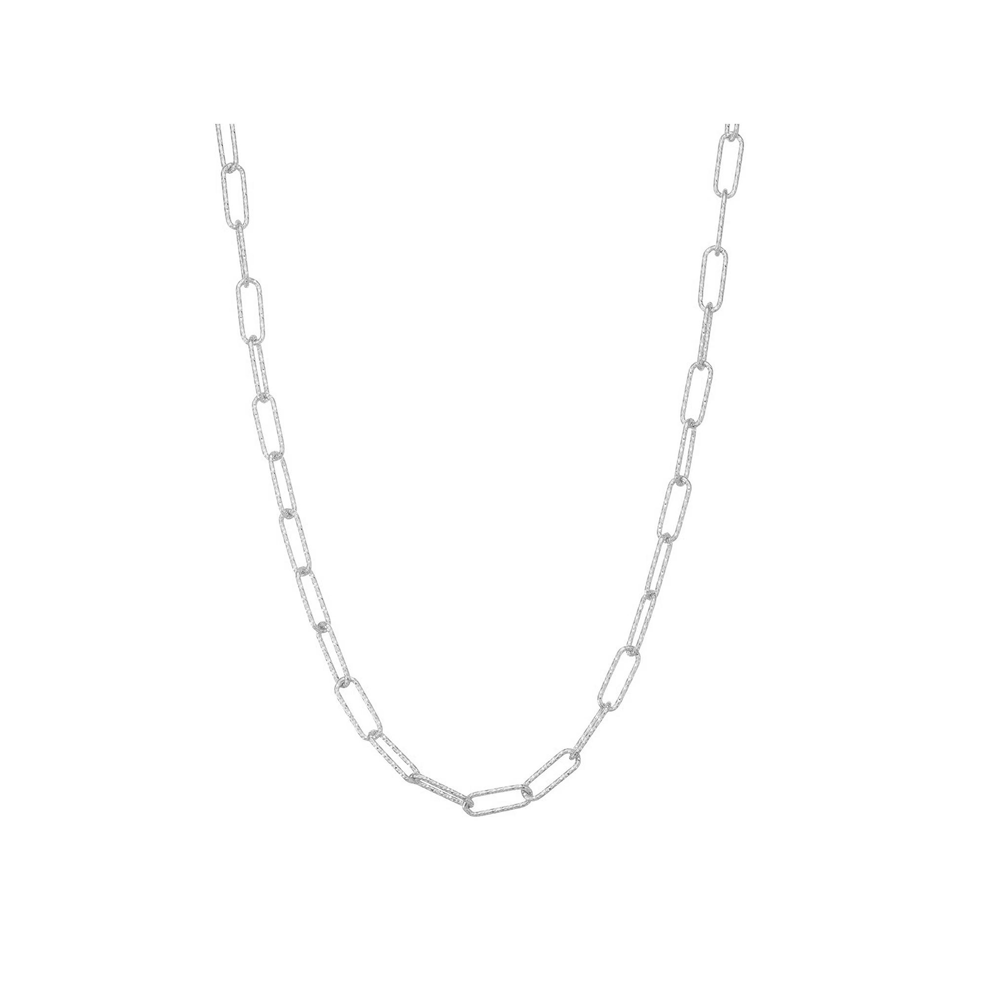 Giorgio di Vicenza 14k Sterling Silver Paper Clip Chain Necklace, Womens Product Image