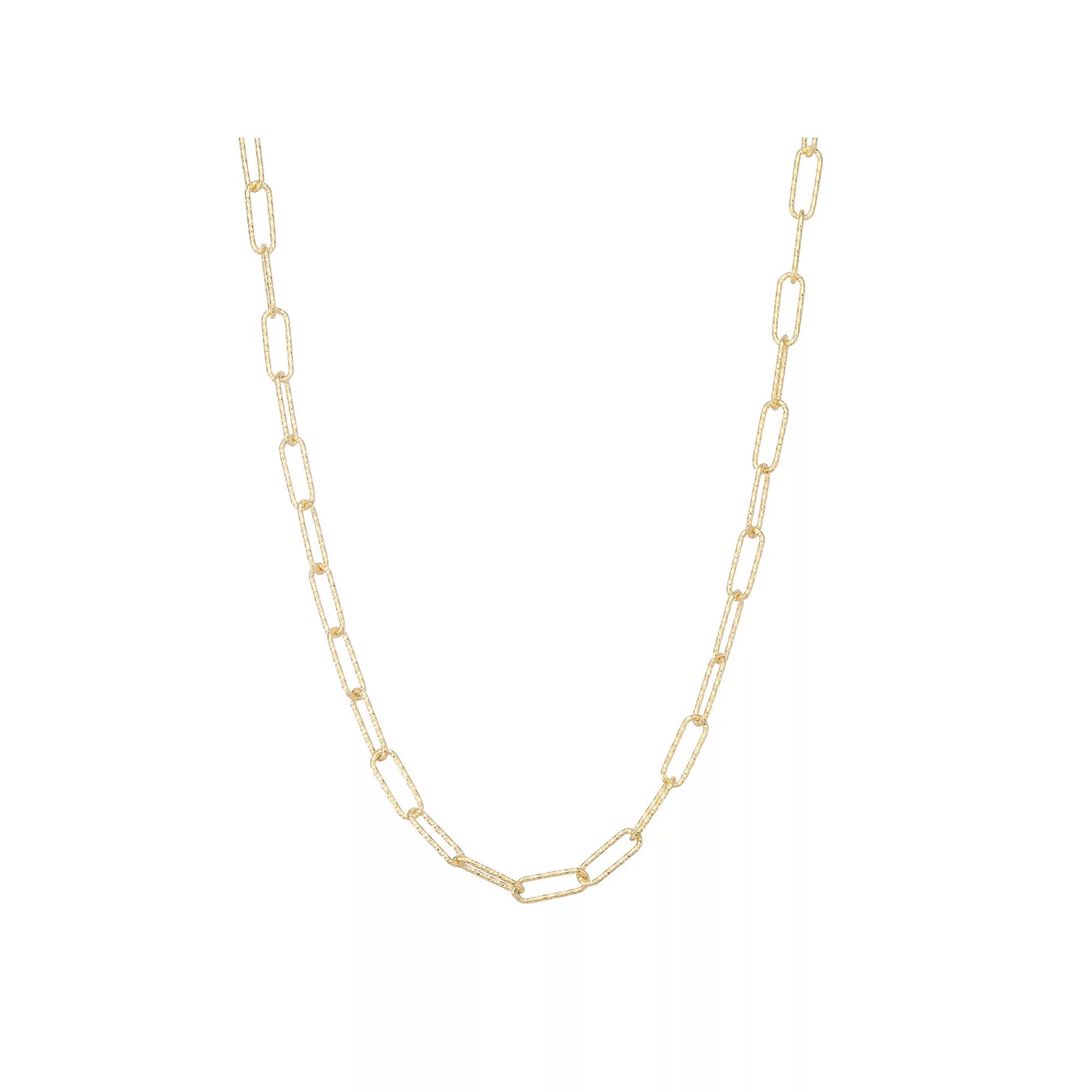 Giorgio di Vicenza 14k Sterling Silver Paper Clip Chain Necklace, Womens Gold Tone Product Image