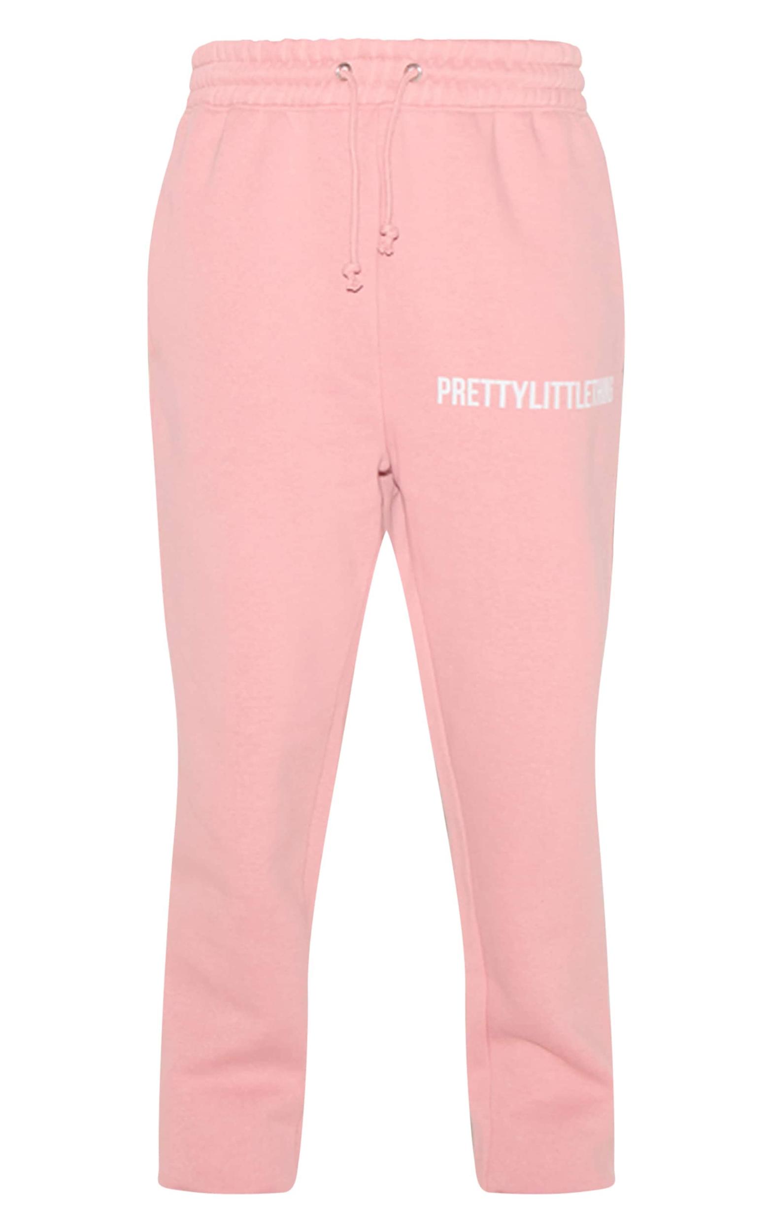PRETTYLITTLETHING Light Pink High Waist Cuffed Sweatpants Product Image