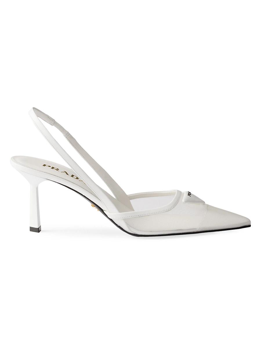 Prada Womens Mesh Fabric Slingback Pumps Product Image