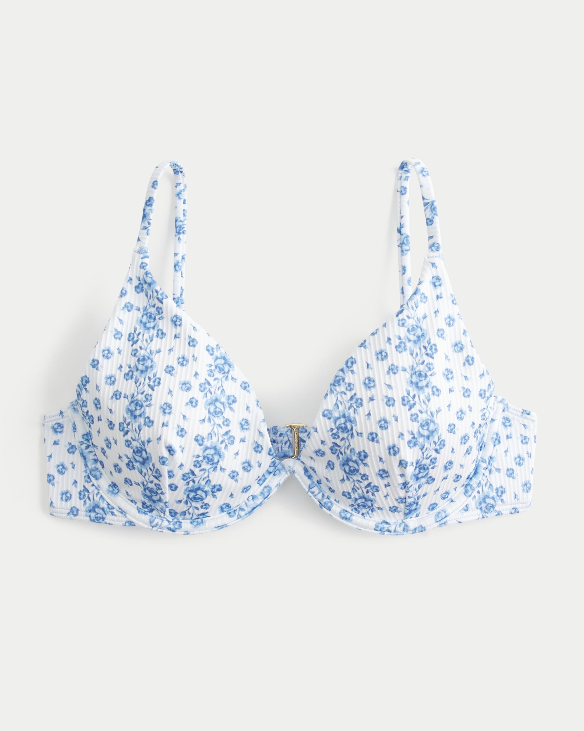 Ribbed Plunge Underwire Bikini Top Product Image