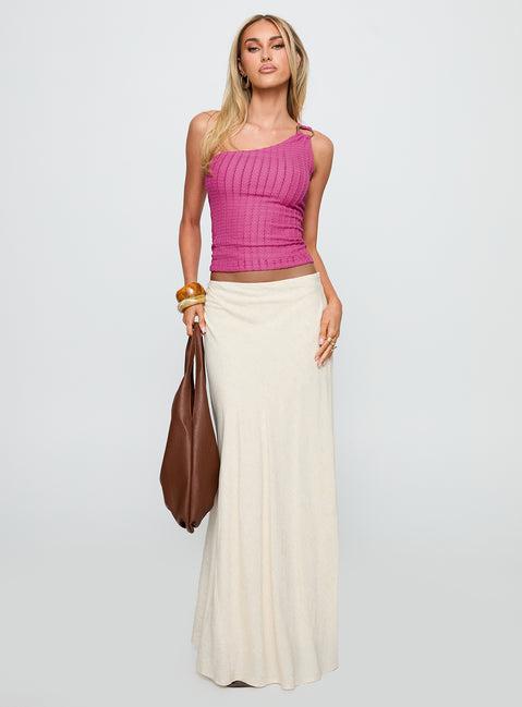 All Falls Down One Shoulder Top Pink Product Image