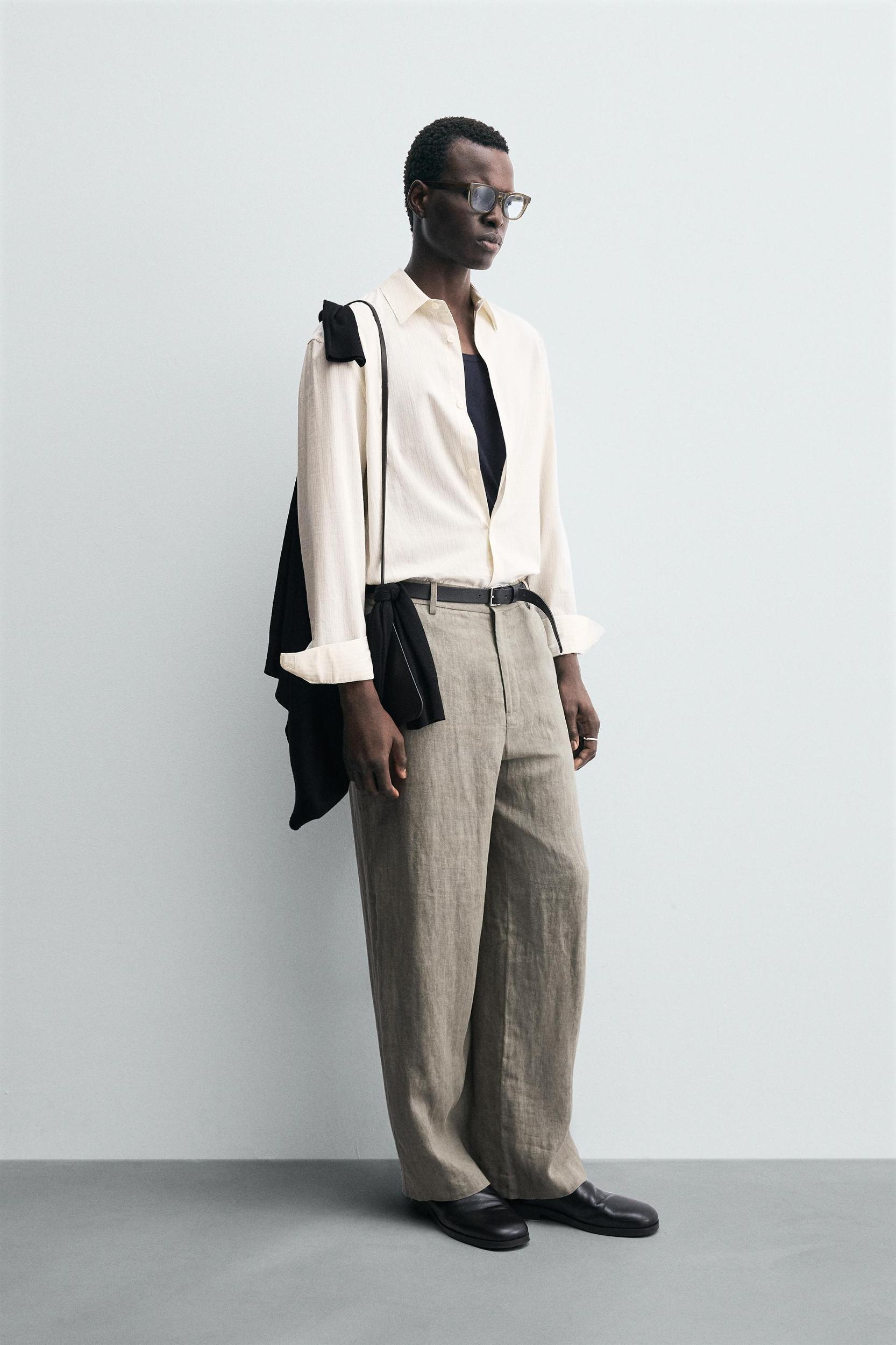 STRIPED COTTON VISCOSE SHIRT Product Image