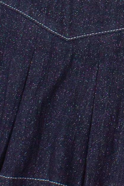 Low Rise Sparkle Denim Mini Skort Product Image