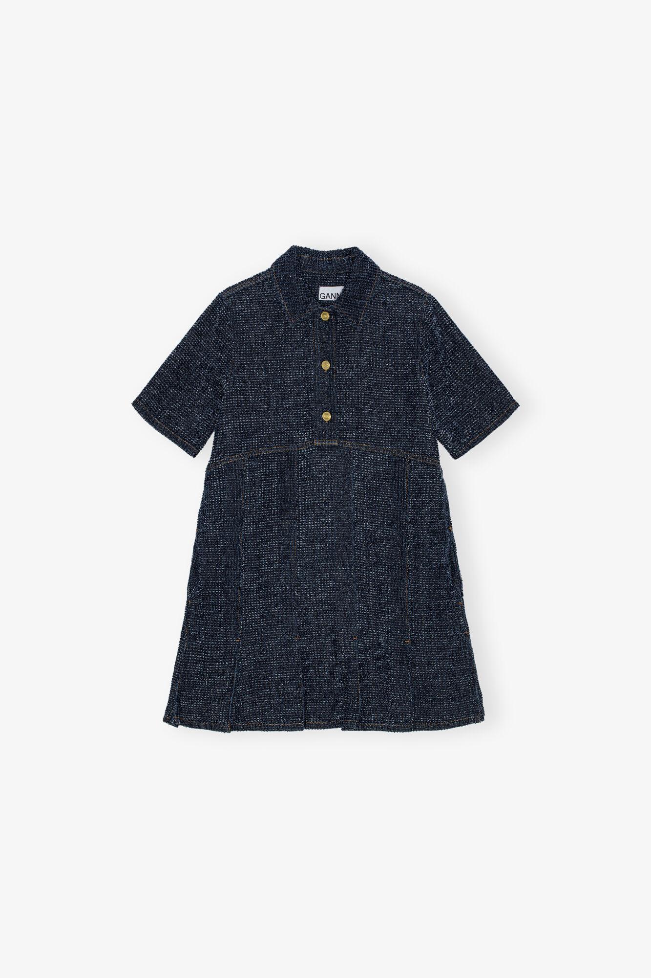 Dark Blue Textured Dress Product Image