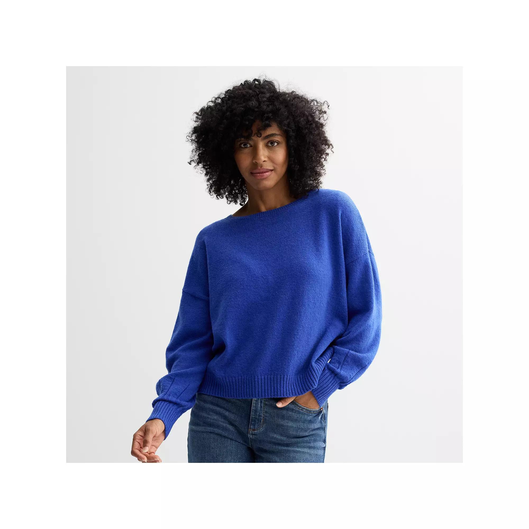 Petite Sonoma Goods For Life® Balloon Sleeve Sweater, Women's, Size: Large Petite, Blue Product Image