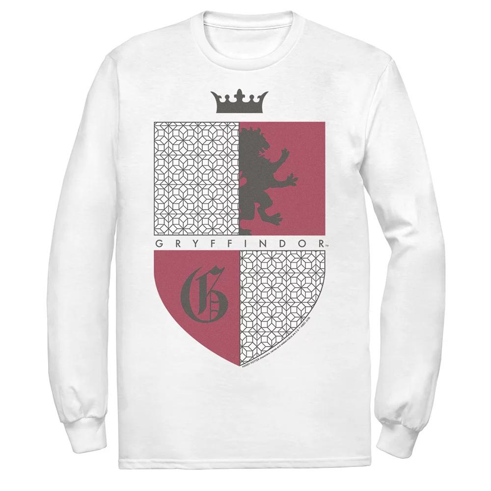 Men's Harry Potter Deathly Hallows 2 Gryffindor Shield Long Sleeve Tee, Size: Small, White Product Image