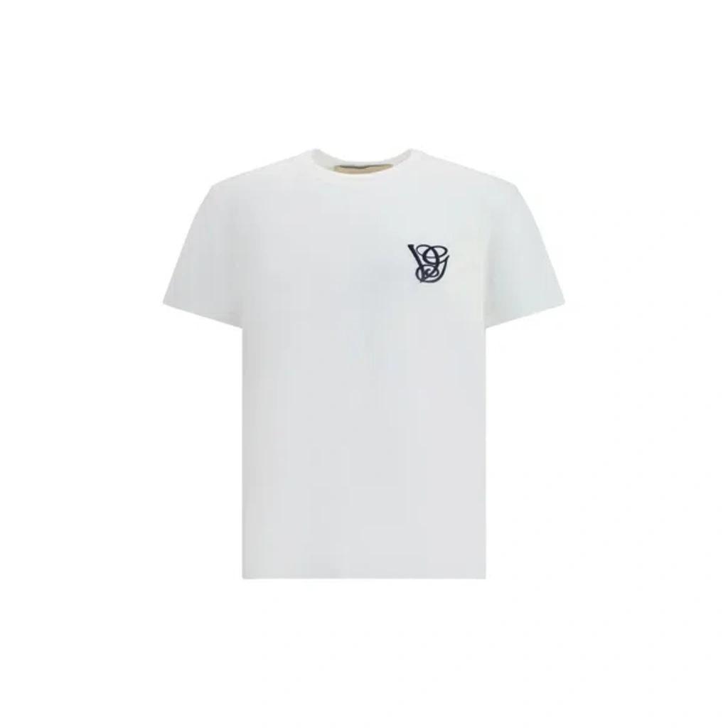 VALENTINO Logo Embroidery Crew Neck Short Sleeves T-shirt In White Product Image