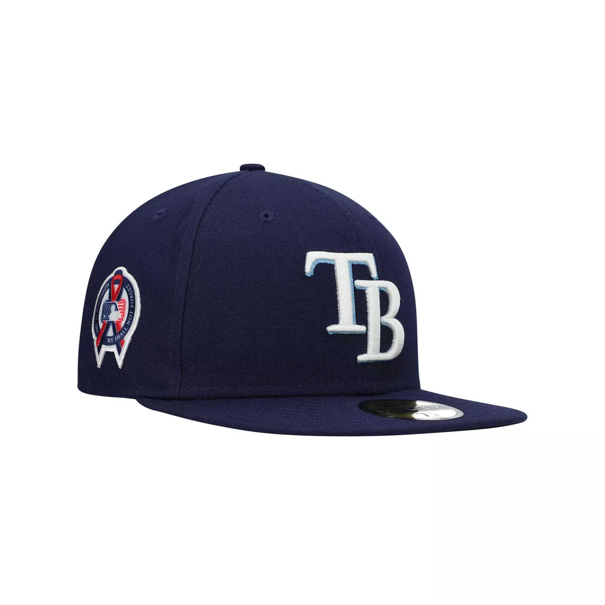 Men's New Era Navy Tampa Bay Rays 9/11 Memorial Side Patch 59FIFTY Fitted Hat,  Product Image