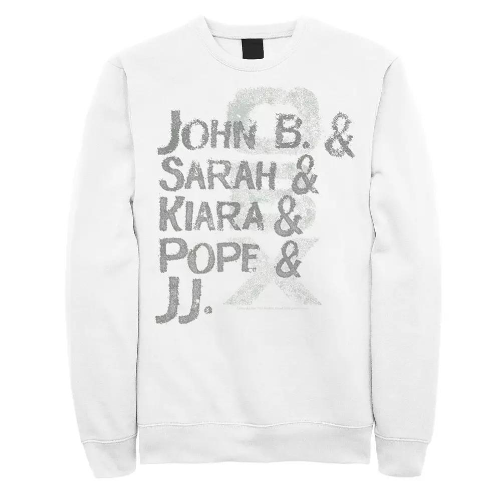 Men's Outer Banks Distressed Name Stack Sweatshirt, Boy's, Size: Large, White Product Image