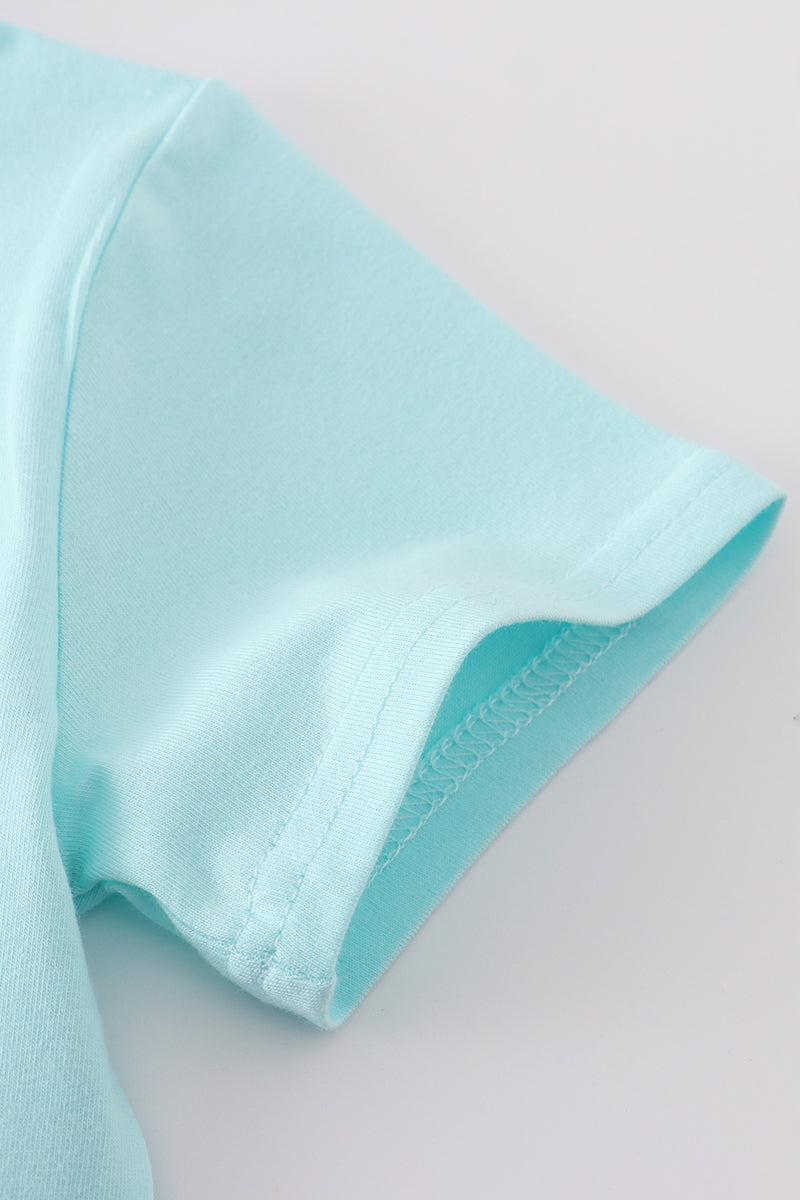 Blue deer applique top Product Image