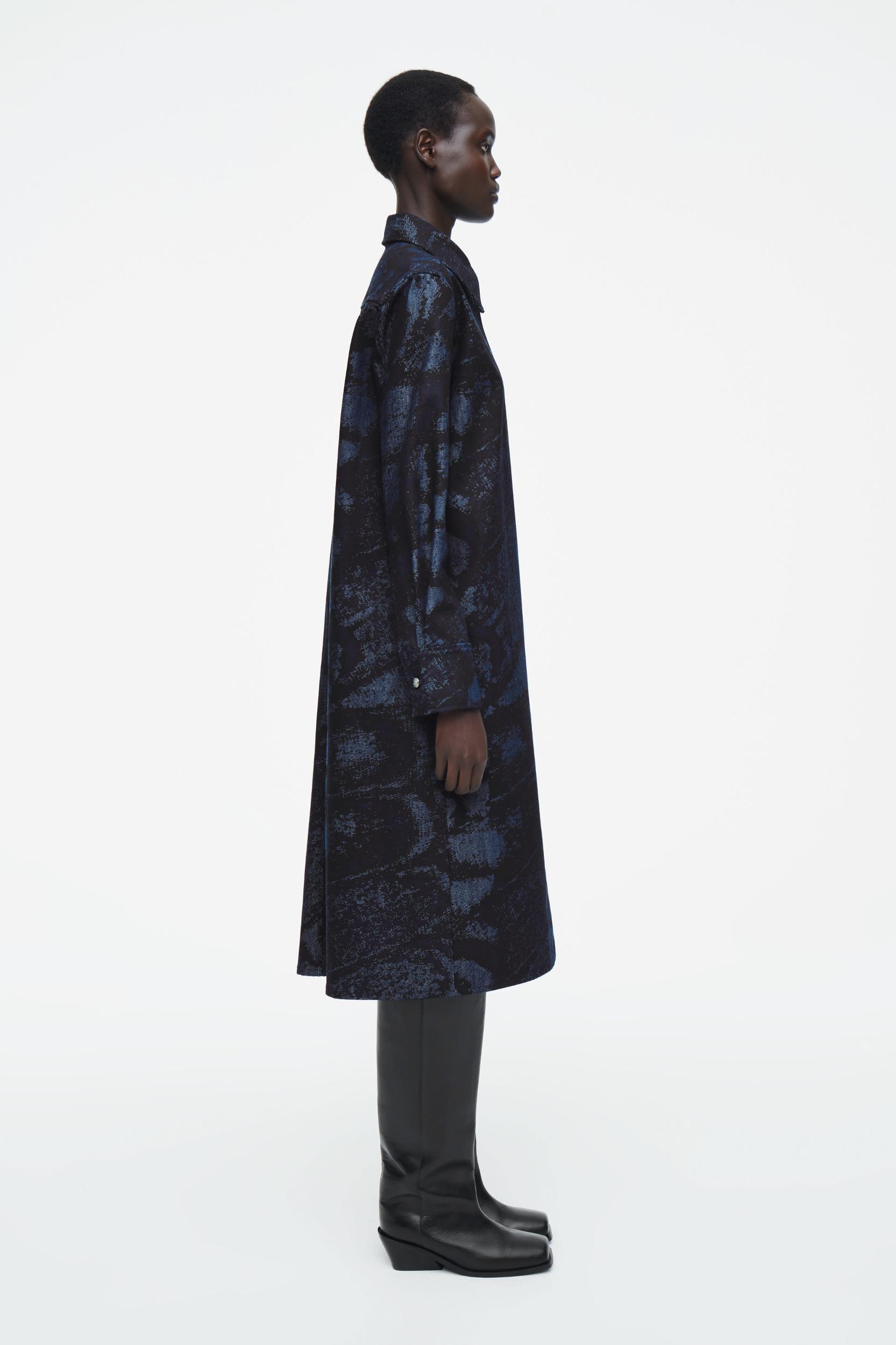 JACQUARD DENIM SHIRT DRESS Product Image