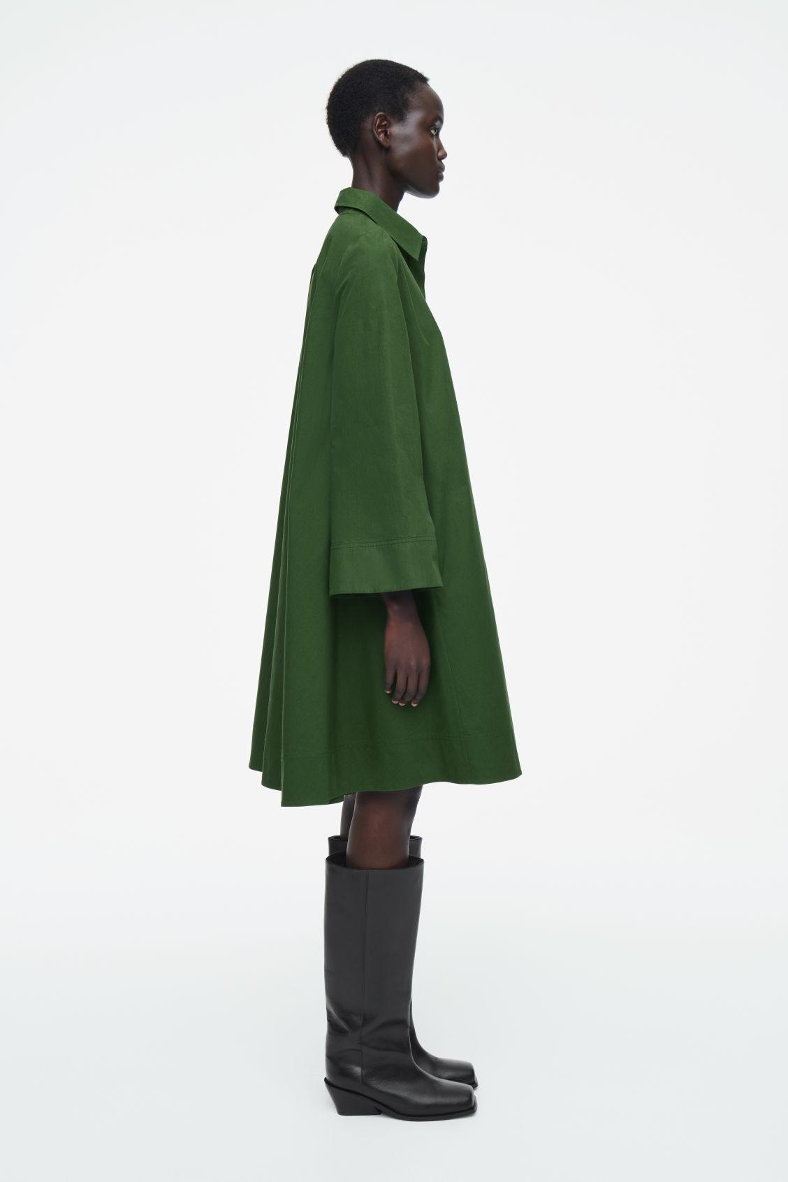 LONG-SLEEVED A-LINE SHIRT DRESS Product Image