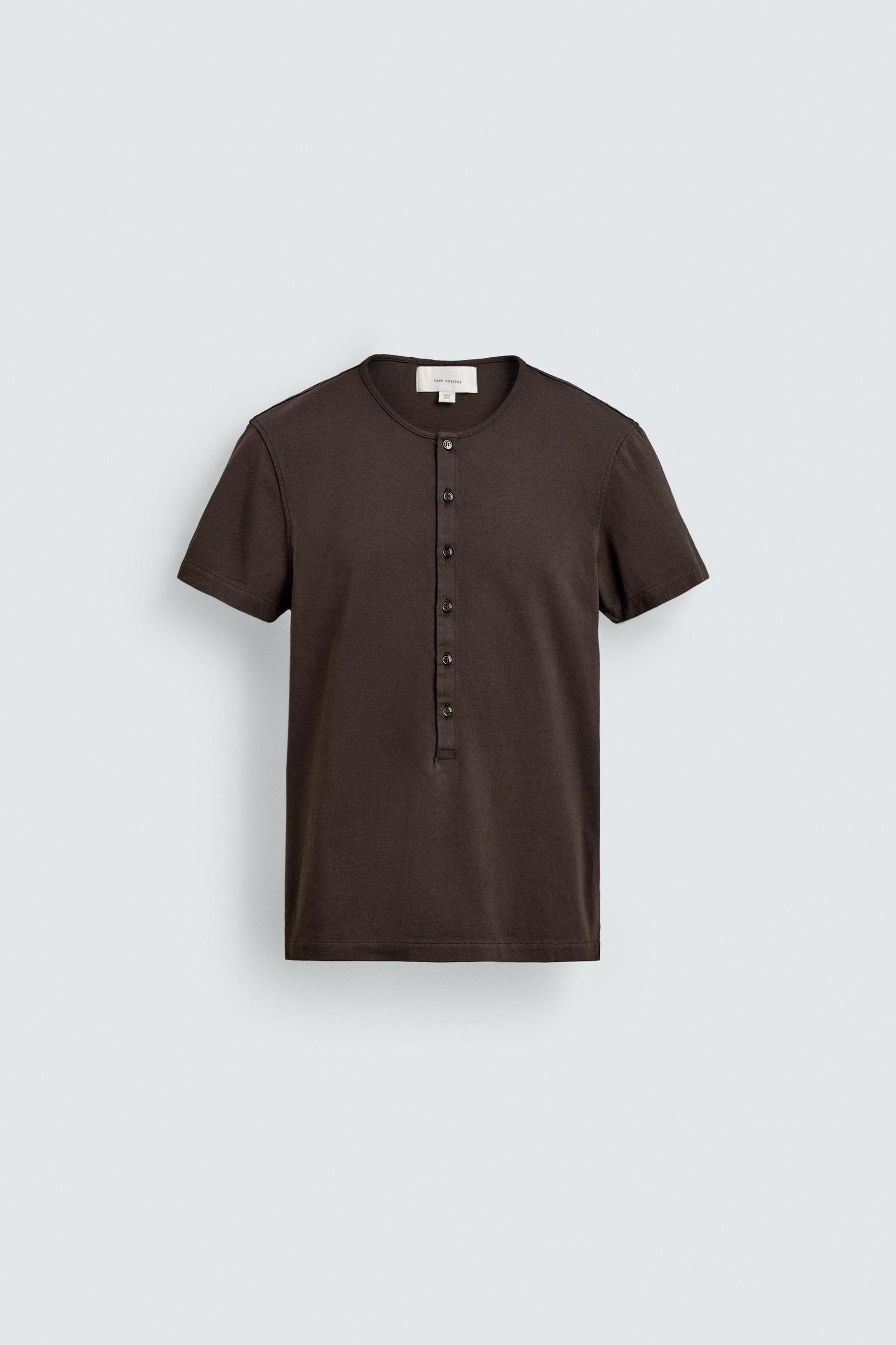 SLIM FIT HENLEY T-SHIRT Product Image