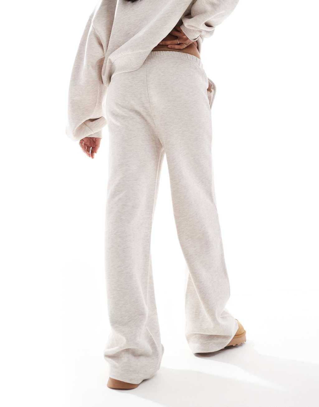 ASOS DESIGN wide leg sweatpants in oatmeal - part of a set Product Image