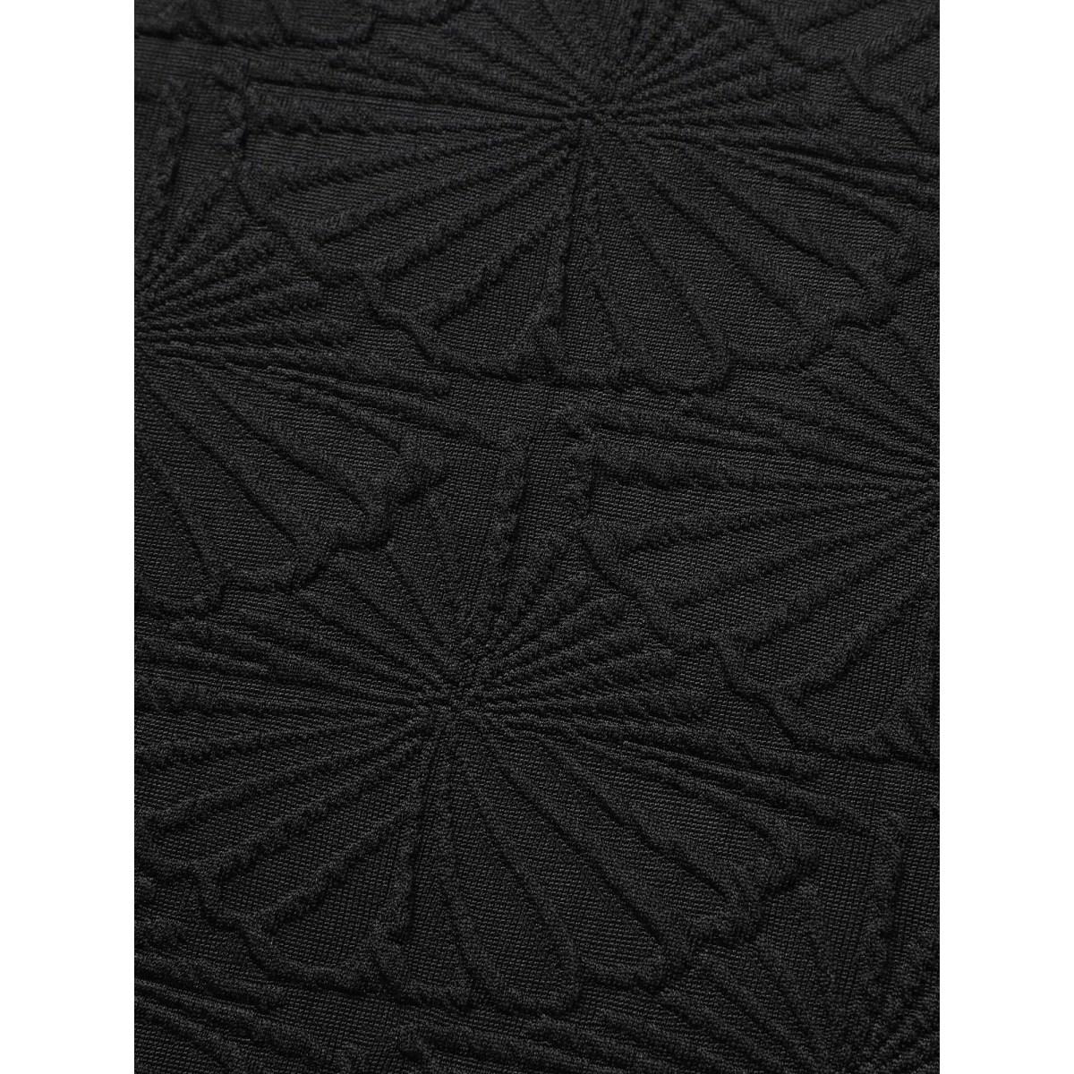 Plus Size Square Neck Slim Fit Plain Textured Dress Black Women Elegant Texture Square Neck Sleeveless Curvy BloomChic 12/L Product Image