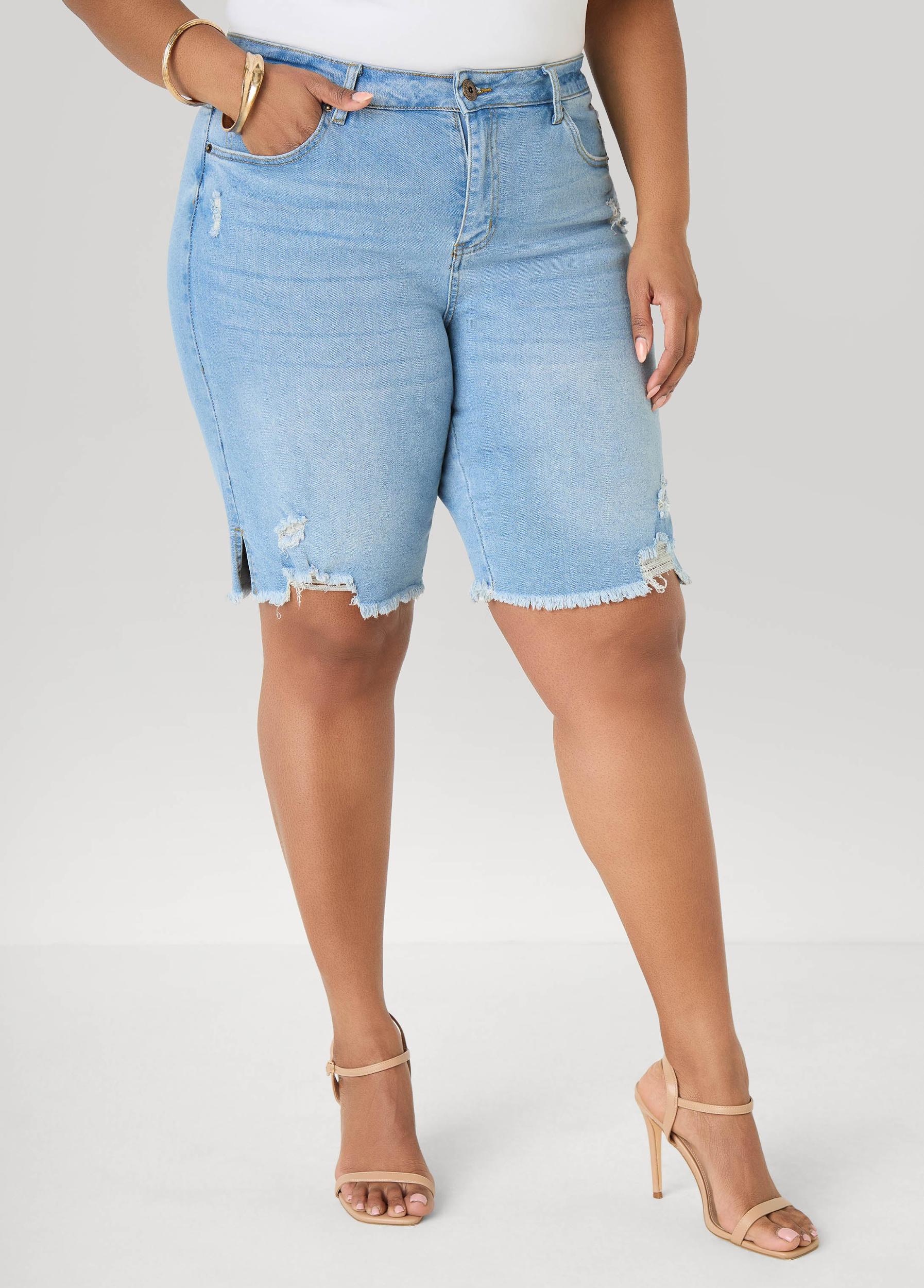 Distressed Denim Shorts Product Image