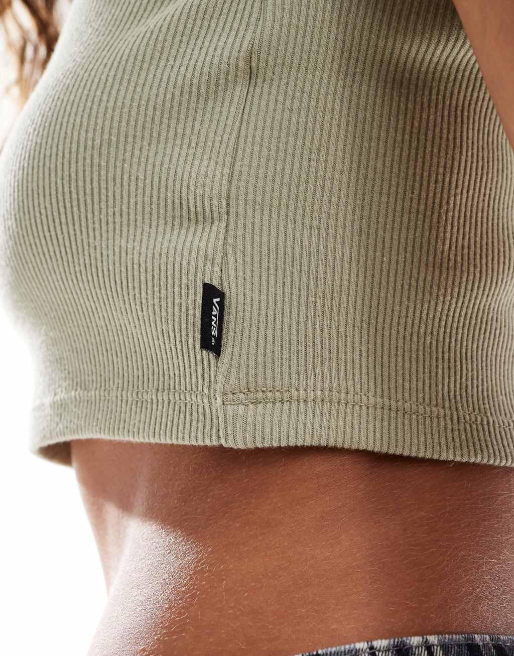 Vans drew ribbed tank top in stone Product Image