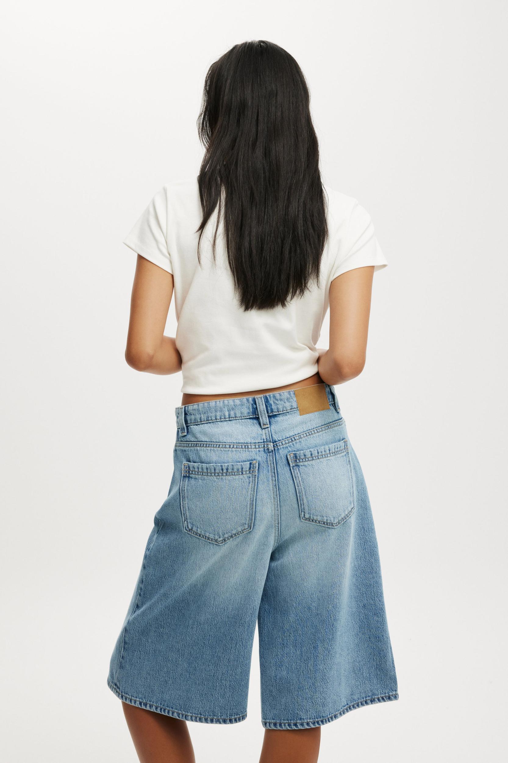 Lyocell Wide Denim Jort Product Image