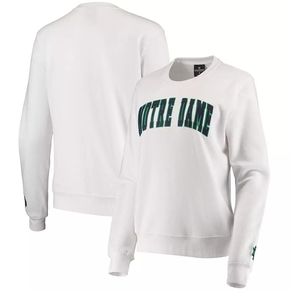 Women's Colosseum White Notre Dame Fighting Irish Campanile Pullover Sweatshirt,  Product Image