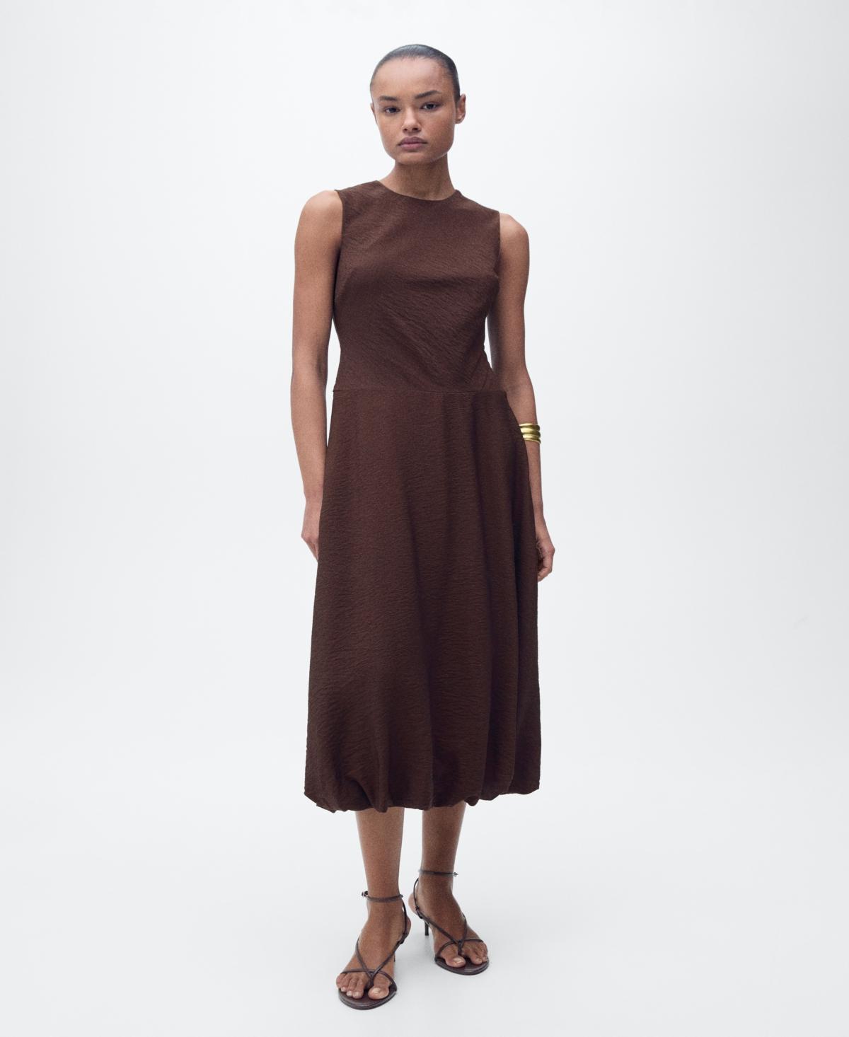 Midi-dress with puffed hem - Women | MANGO USA Product Image