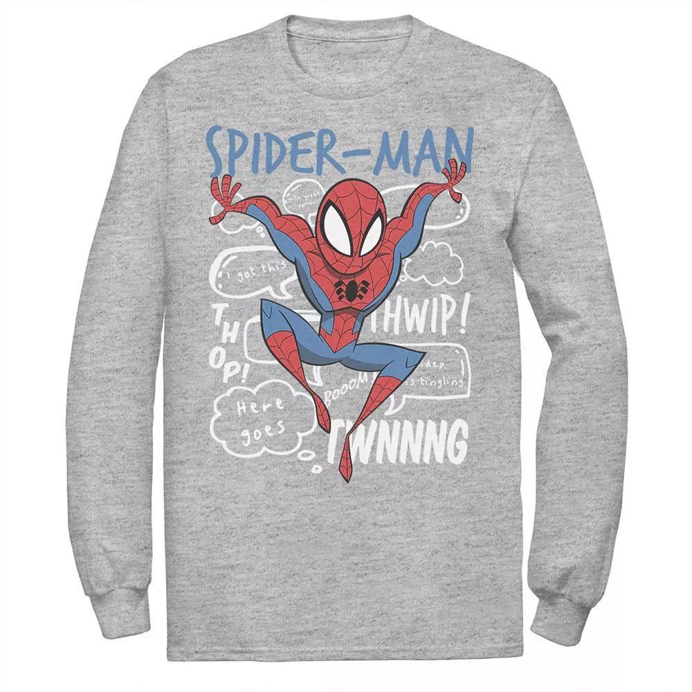 Men's Marvel Spider-Man Action Pose Comic Sound Effects Tee,  Product Image