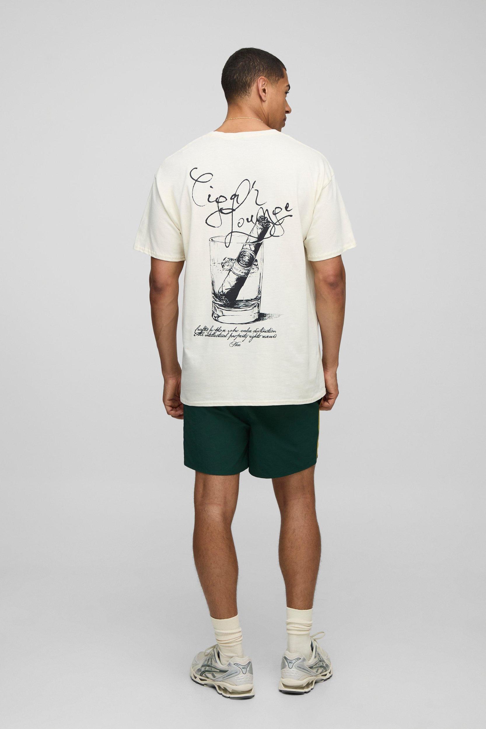 Ecru Oversized Man Cigar Lounge T-Shirt | boohooMAN USA Product Image