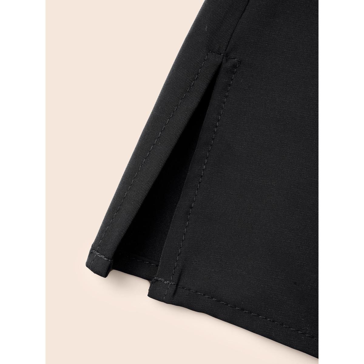 Plus Size Black Mesh Floral Embroidered Sleeve Blouse Women Elegant Long Sleeve Notched collar Everyday Blouses BloomChic 12/L Product Image