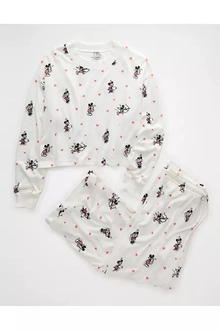 AE Mickey Mouse Valentine's Day Plush Pants PJ Set Product Image