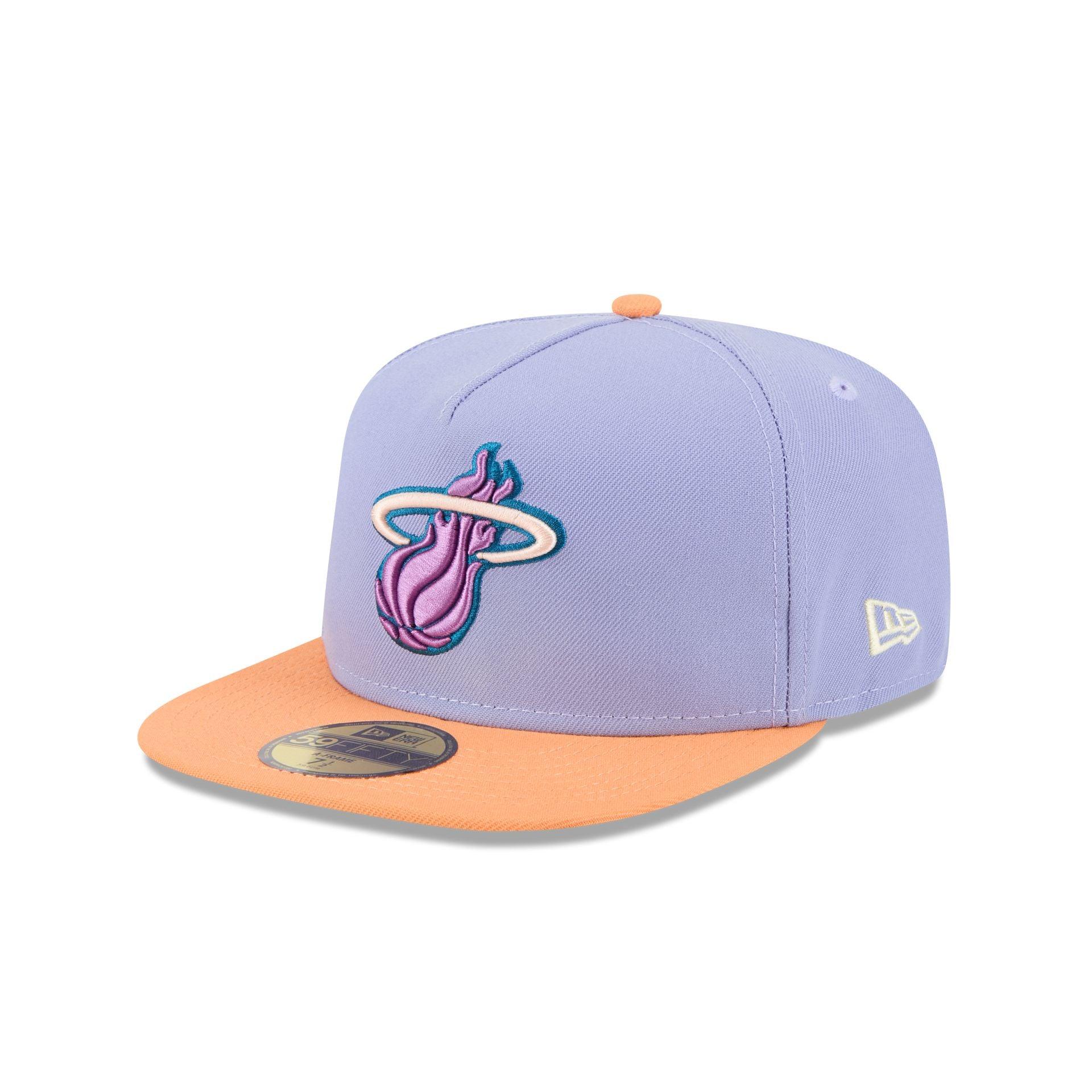 Miami Heat Lavender 59FIFTY A-Frame Fitted Hat Male Product Image