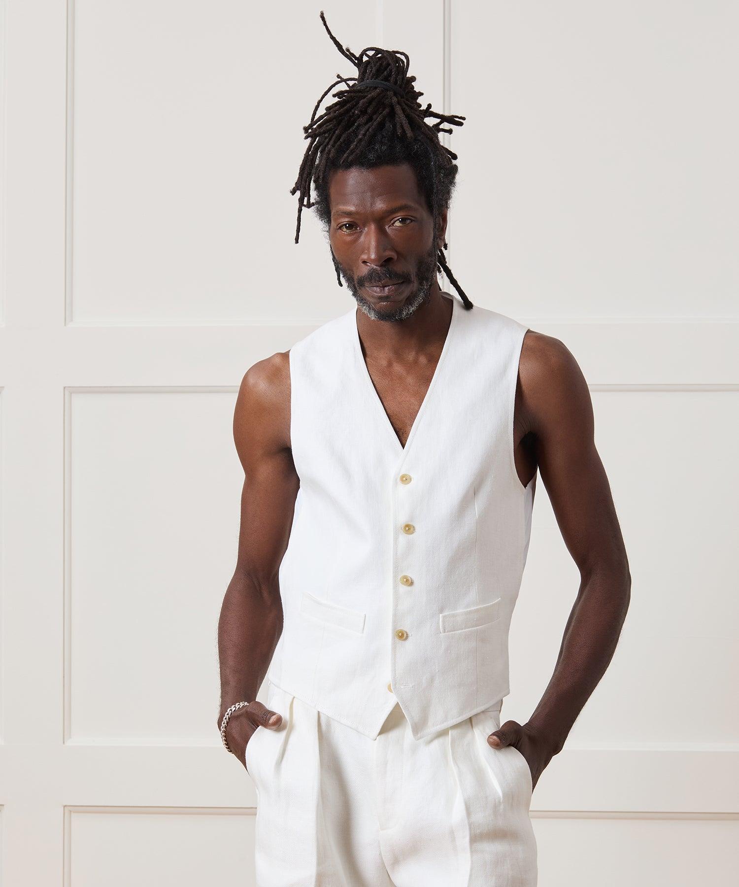 Italian Linen Suit Vest Product Image