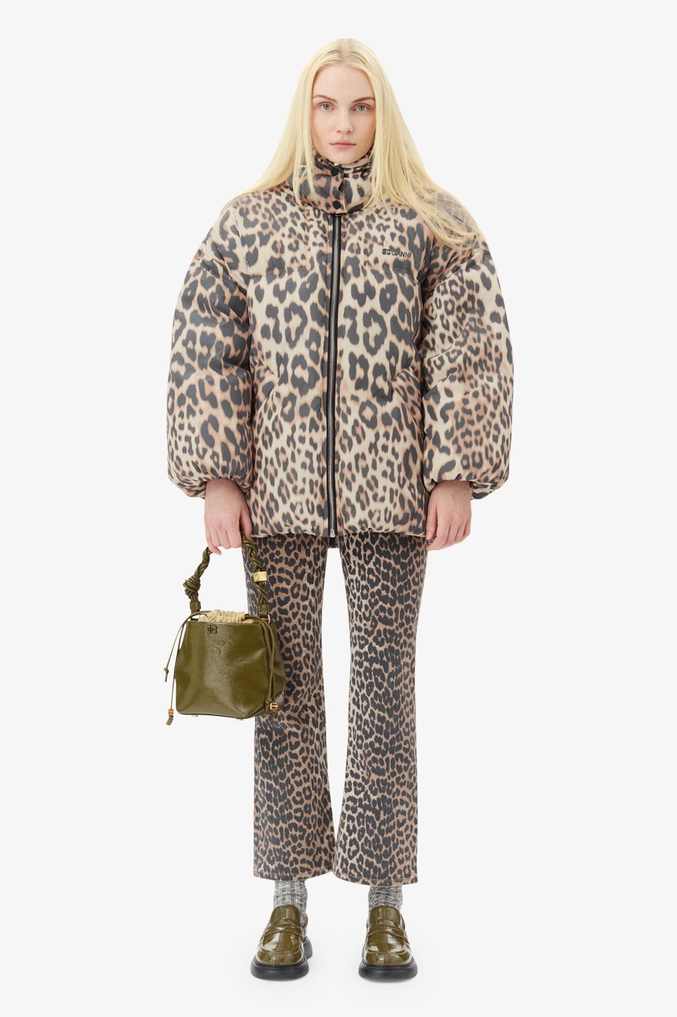 Leopard Midi Puffer Jacket Product Image