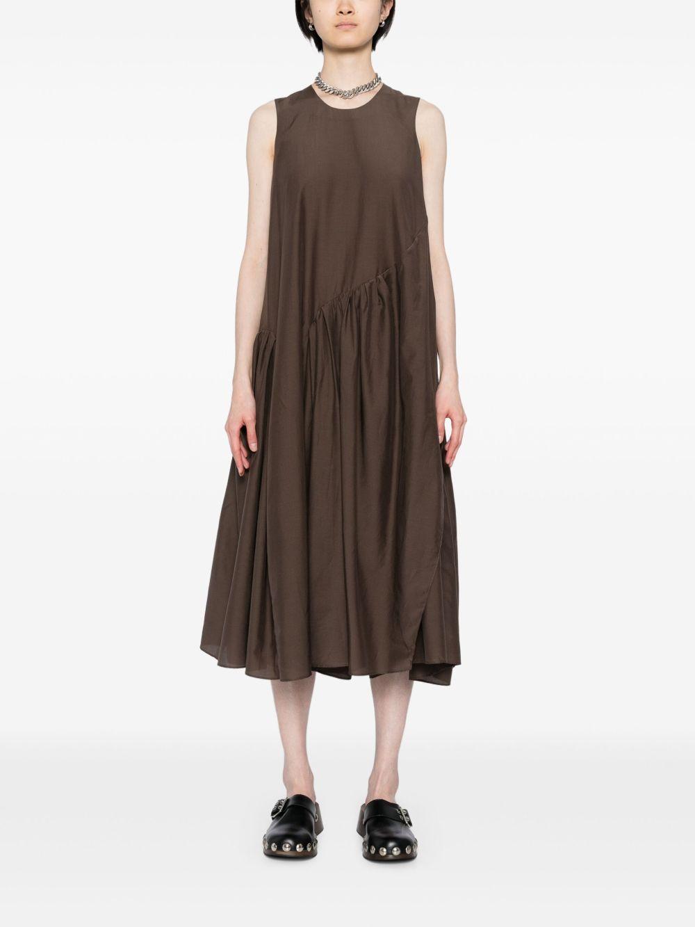 pleated asymmetric-hem dress Product Image