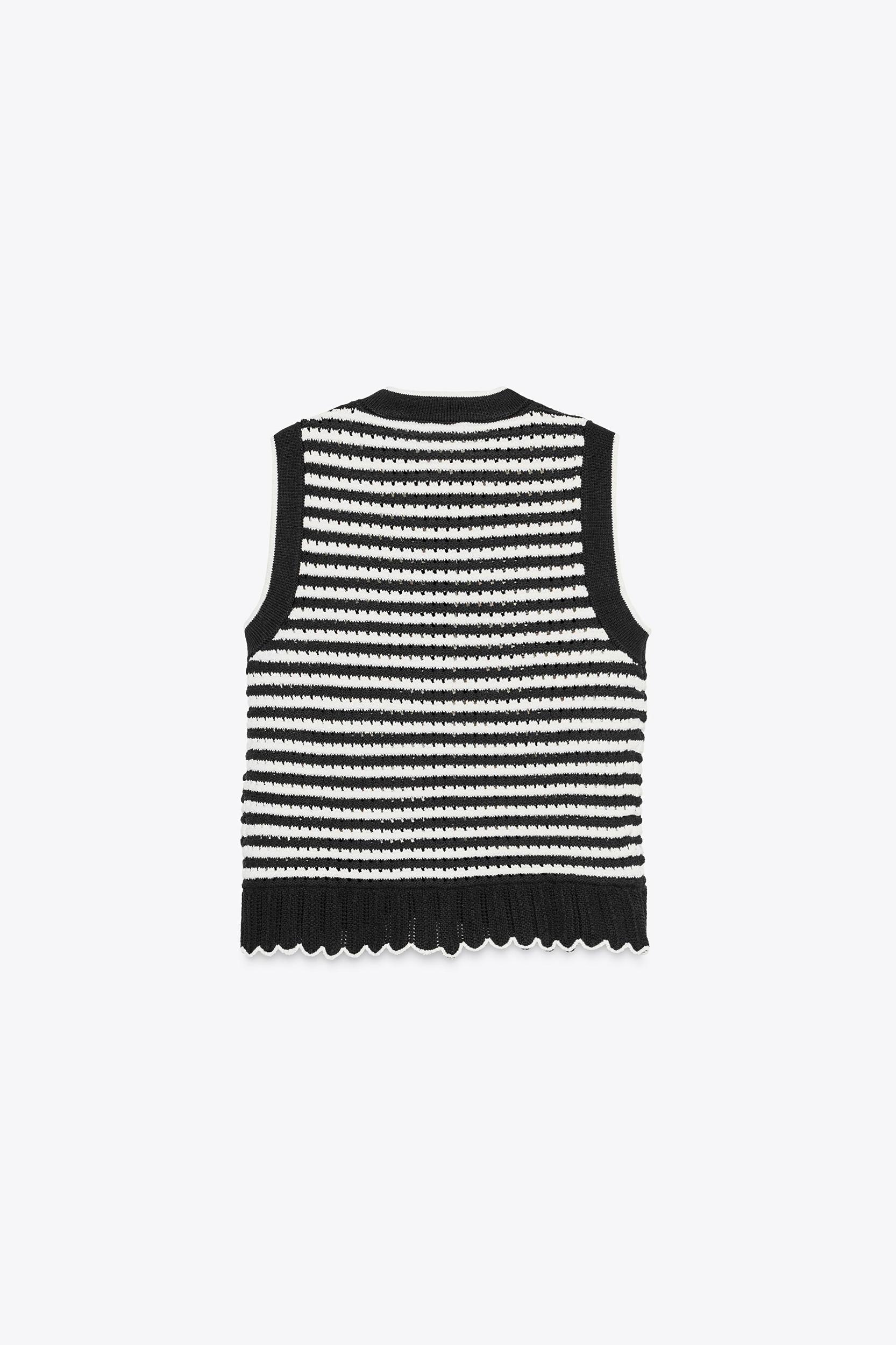 STRIPED KNIT VEST TOP Product Image