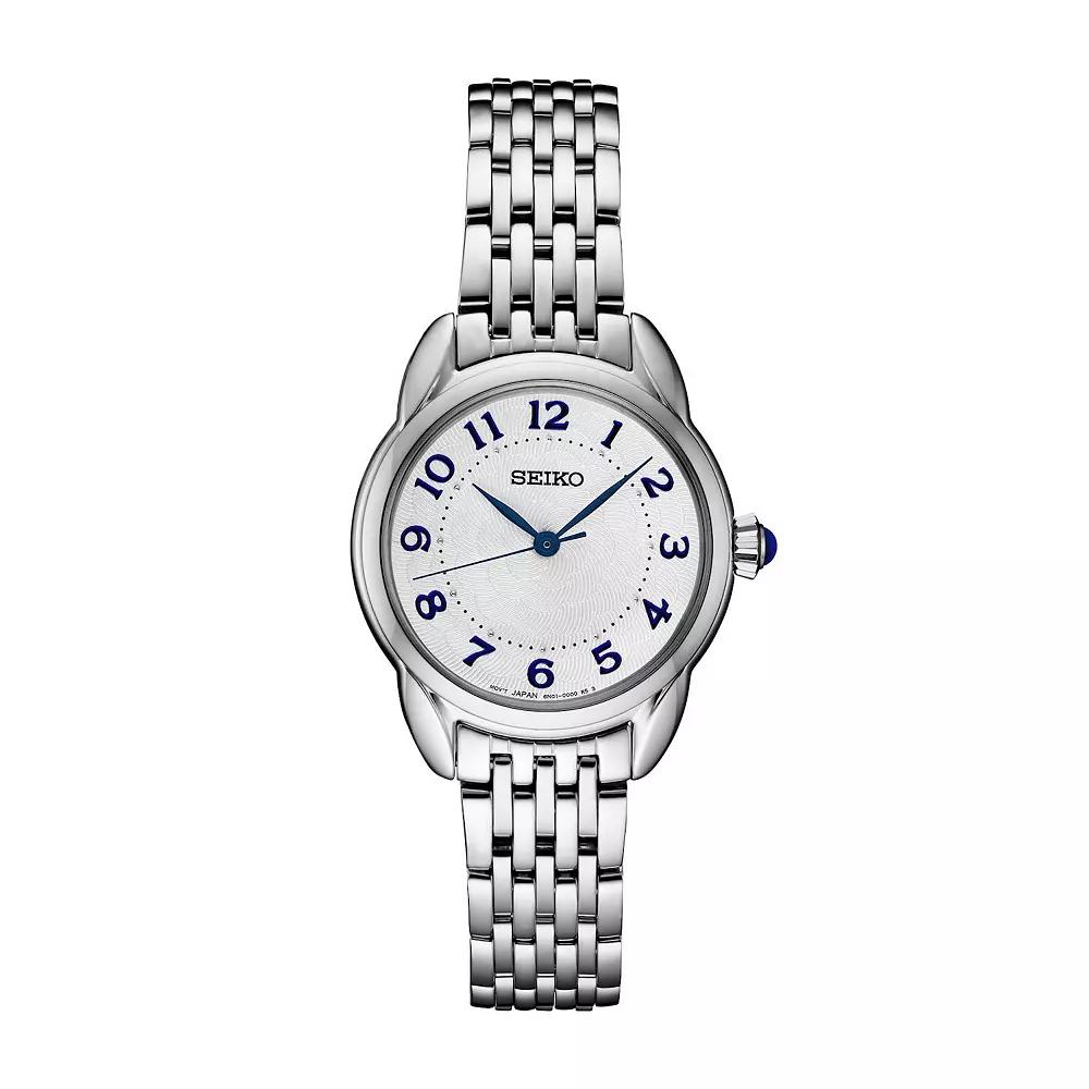 Womens Seiko Essentials White Dial Stainless Steel Quartz Watch - SUR567 Silver Product Image