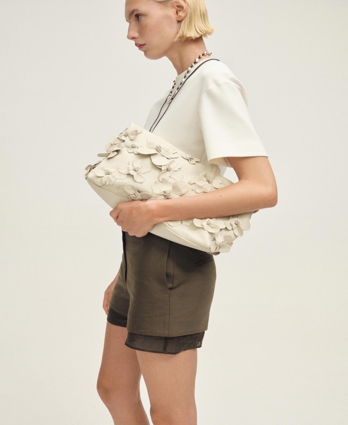 Combined linen-blend shorts - Women | MANGO USA Product Image