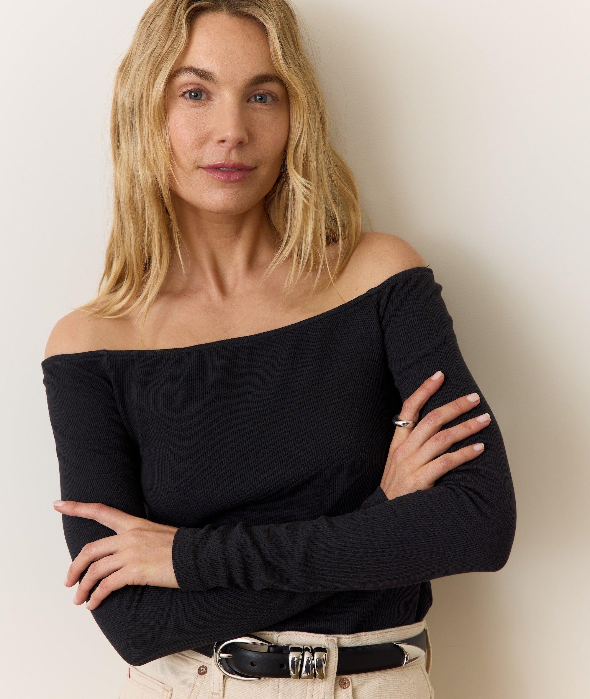 Lexi Rib Sun-In Off the Shoulder Top Product Image