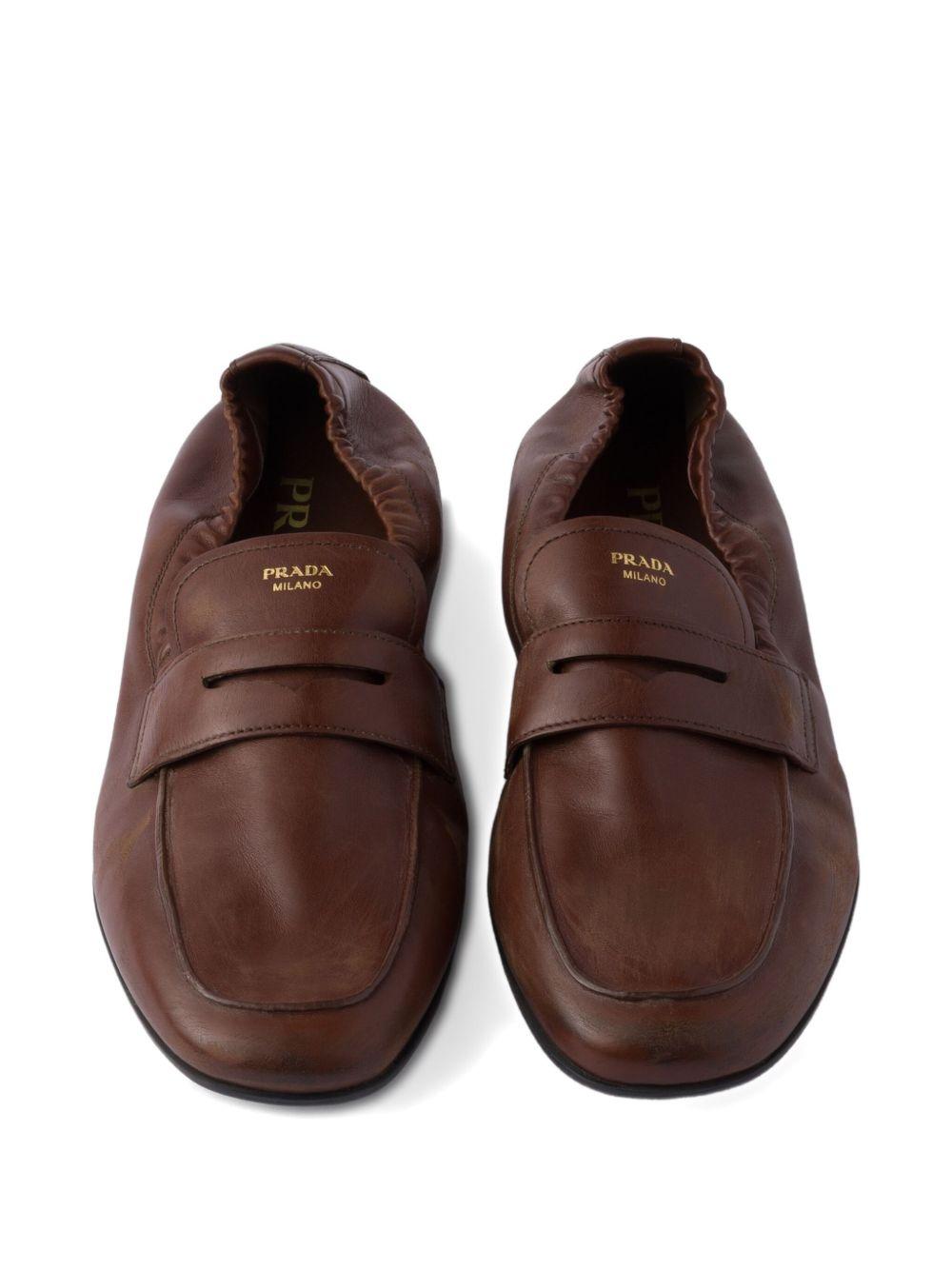 logo-print leather loafers Product Image