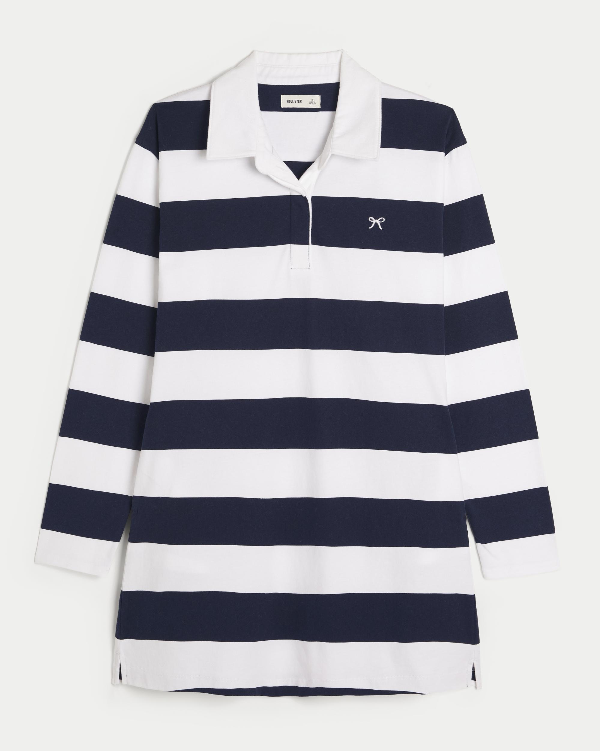 Long-Sleeve Rugby Mini Dress Product Image