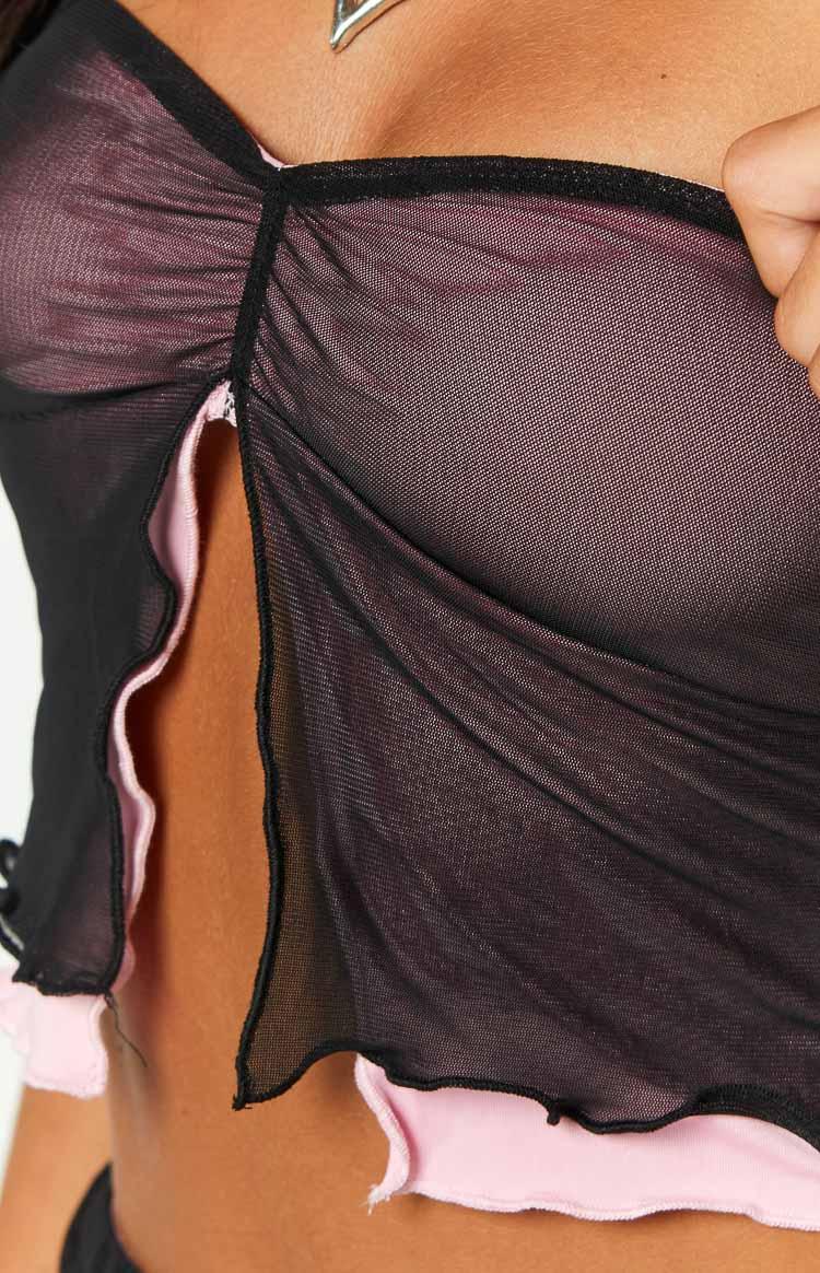 Taytum Black Mesh Tube Top Product Image