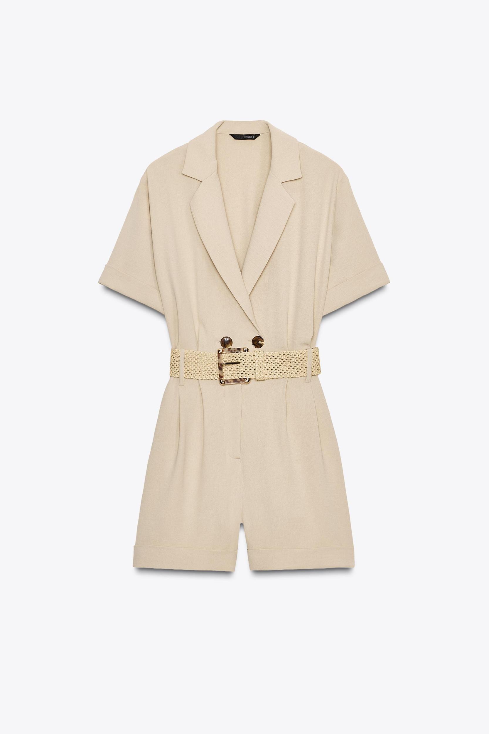 BELTED SHORT SLEEVE JUMPSUIT Product Image