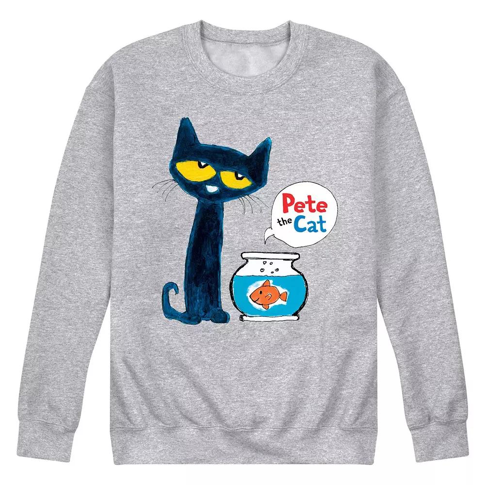 Men's Pete the Cat Pete and Goldfish Fleece Sweatshirt,  Product Image