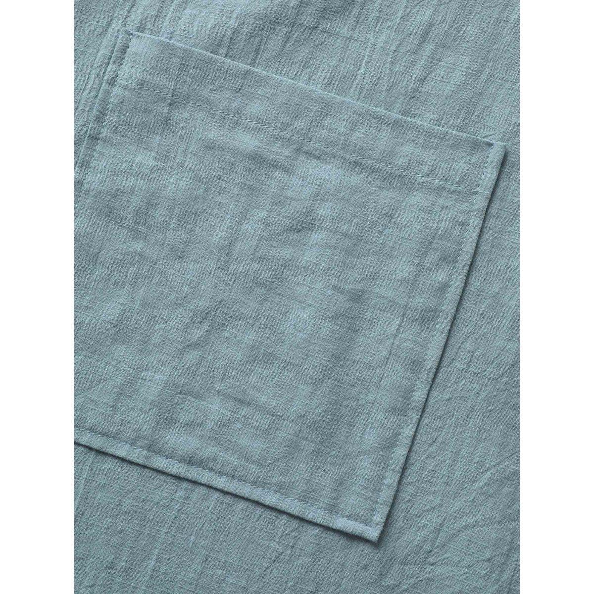 Plus Size Stone Cotton Solid Patch Pocket Button Detail Jumpsuit Women Casual Sleeveless Non Everyday Loose Jumpsuits BloomChic 28/5X Product Image