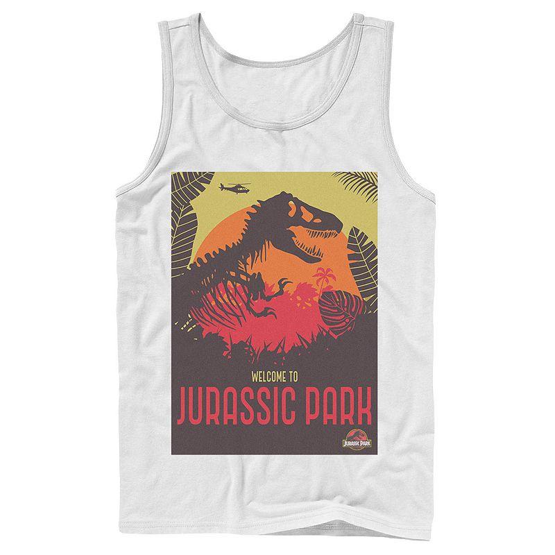 Men's Jurassic Park Welcome T-Rex Sunset Tank Top,  Product Image